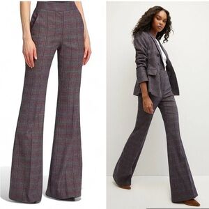 Veronica Beard Lebone Plaid Flare Trousers Pants EUC Size 2